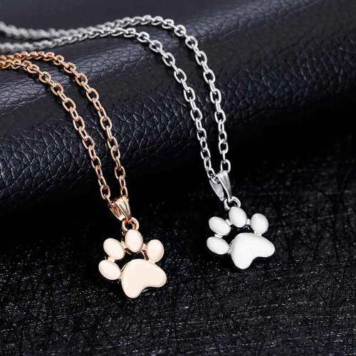 DOG FOOTPRINT PAW CHAIN & PENDANT GOLD PLATED