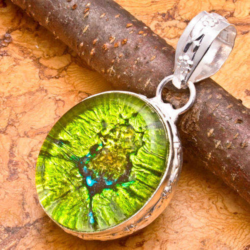 DICHROIC GLASS PENDANT STERLING SILVER