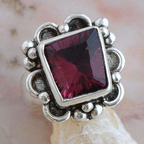 AMETHYST TOPAZ 925 SILVER RING SIZE 6