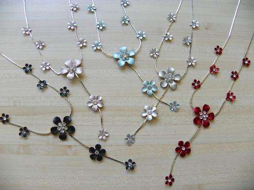 5 SETS FLOWER NECKLACES & MATCHING EARRINGS