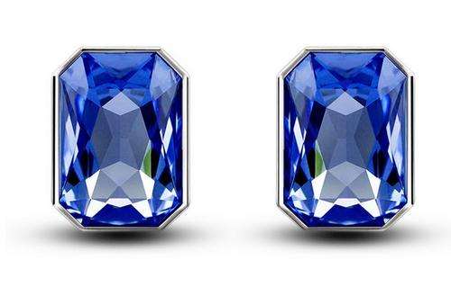 SWAROVSKI ELEMENTS CRYSTAL EARRING - BLUE