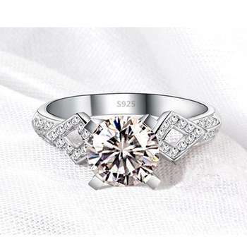 S925 SILVER DIAMOND CZ WHITE GOLD PLATED RING SIZE 9