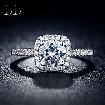 S925 SILVER DIAMOND CZ WHITE GOLD PLATED RING SIZE 9