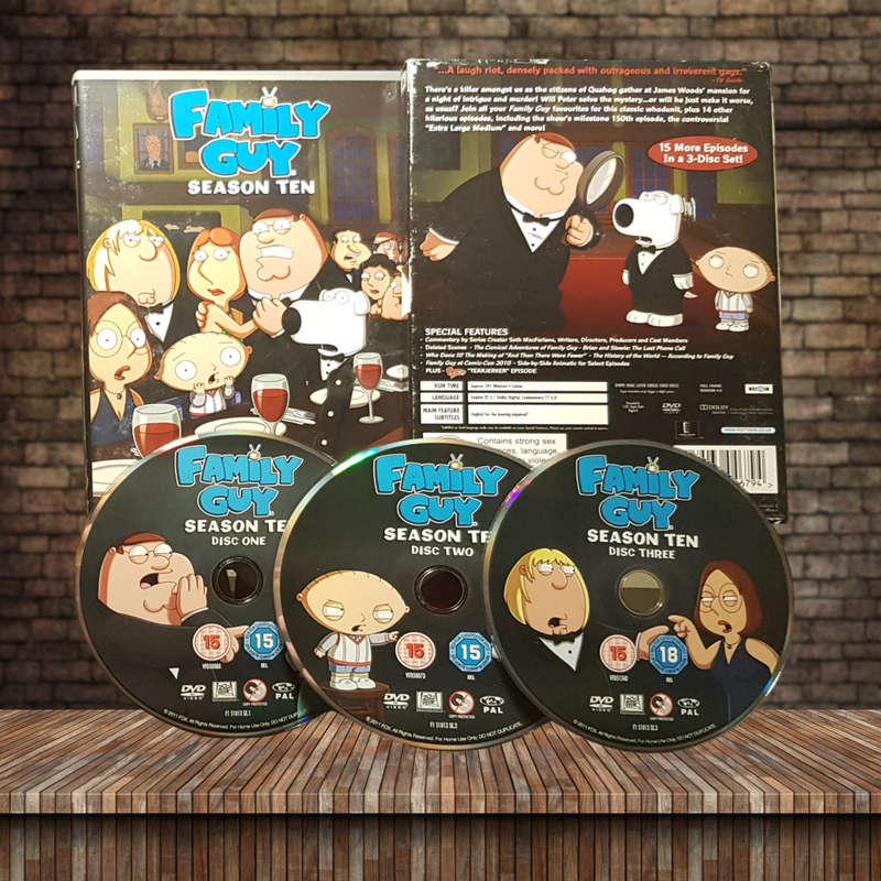 Family Guy Season 10 DVD Box Set Outrageous Animated Comedy Region 2 Very Good Condition