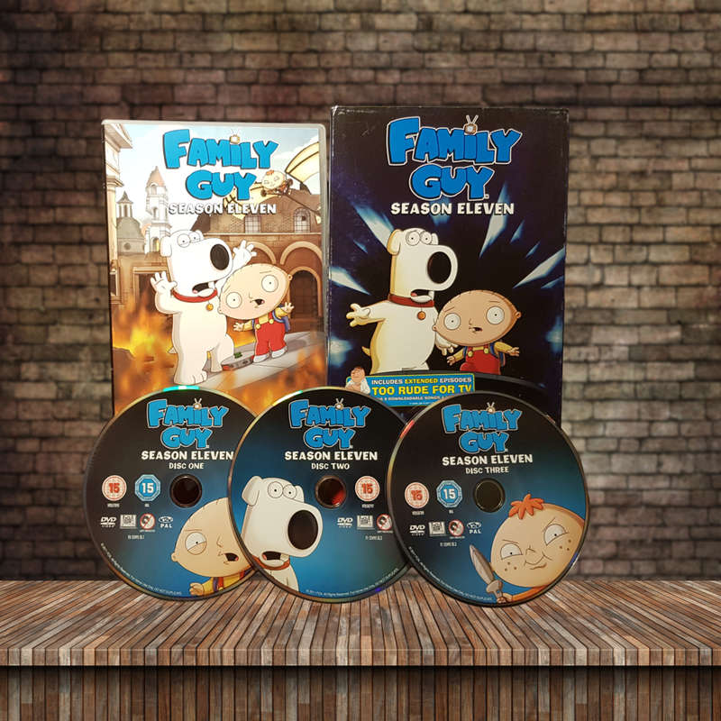 Family Guy Season 11 DVD Box Set Hilarious Animated Comedy Region 2 Very Good Condition