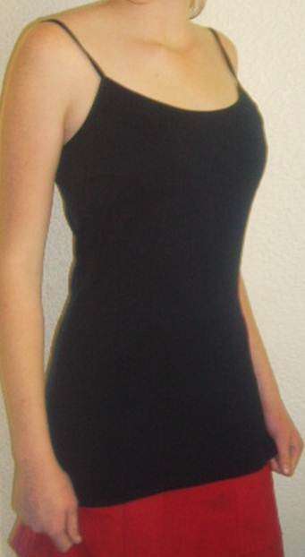 STRAPPY TSHIRT WITH INBUILD BRA. SIZE LARGE