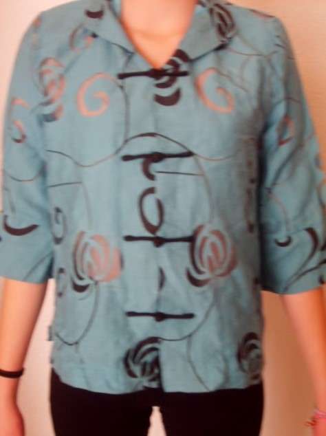TURQUISE CHINESE JACKET.  SIZE 36