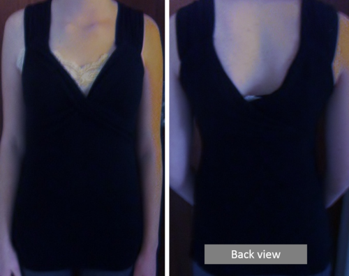 KELSO T, FOLD OVER DETAIL ON BREAST AND BACK.  SIZE 14. AS NEW