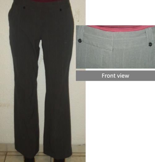 CHARCOAL FORMAL PANTS, WITH LIGHT STRIPE. STUDIO W. SIZE 12. AS NEW