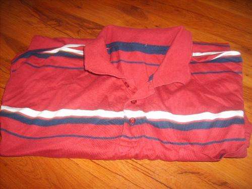 RED, NAVY & WHITE GOLF  SHIRT.  SIZE 3XLARGE. CONDITION VERY GOOD