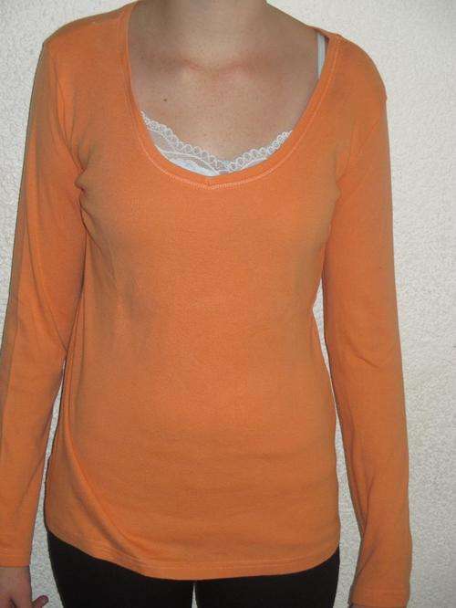 ORANGE BASIC LONG SLEEVE T. SIZE 12 .AS NEW