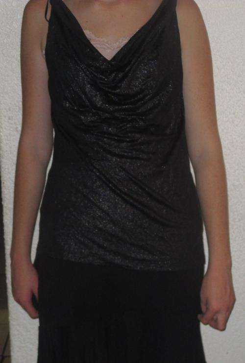 BLACK SILVER SPECKLE SHIRT. WOOLWORTHS. STILL HAS TAG