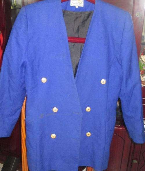 ROYAL BLUE JACKET. MICHAEL GALL. SIZE 12. CONDITION VERY GOOD