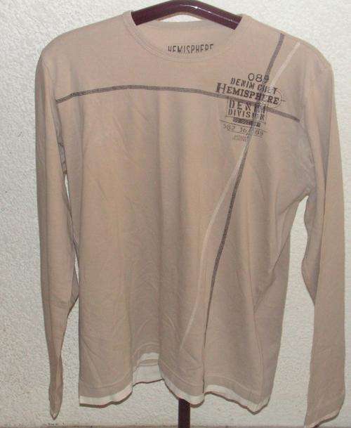 TAN LONG SLEEVE SHIRT. SIZE LARGE. AS NEW