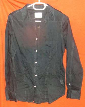 BLACK LONG SLEEVE SHIRT. SOVIET. SIZE MEDIUM. CONDITION: AS NEW