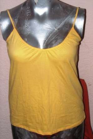 STRAPPY YELLOW TOP. REAL CLOTHING. SIZE 16. AS NEW