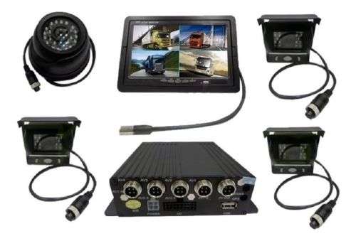 Kit Cameras Security Truck Collective Bus Monitor Dvr 360