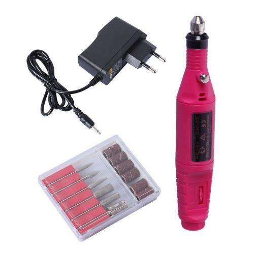 Rotary Variable Speed Detail Carver Pen Shape Nail Art Drill -PINK