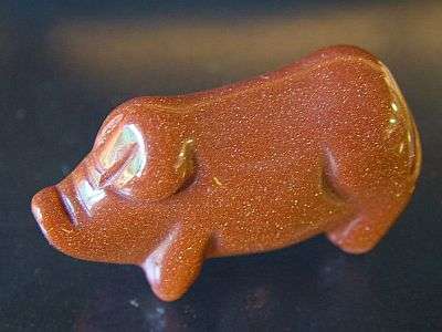 ' Good Luck ' Goldstone Pig
