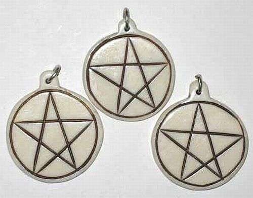 Pentacle Pendant - Bone