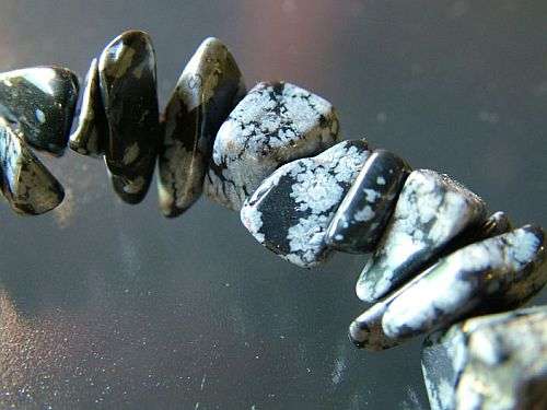 Snowflake Obsidian Necklace 45 cm
