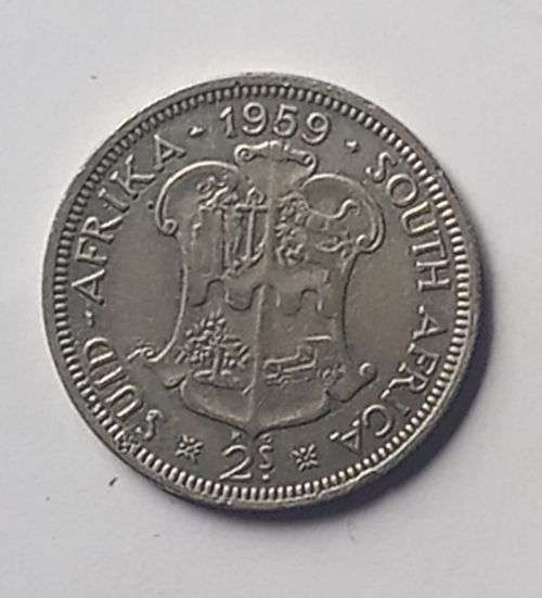 1959 Union of South Africa 2 Shilling 0.5 silver