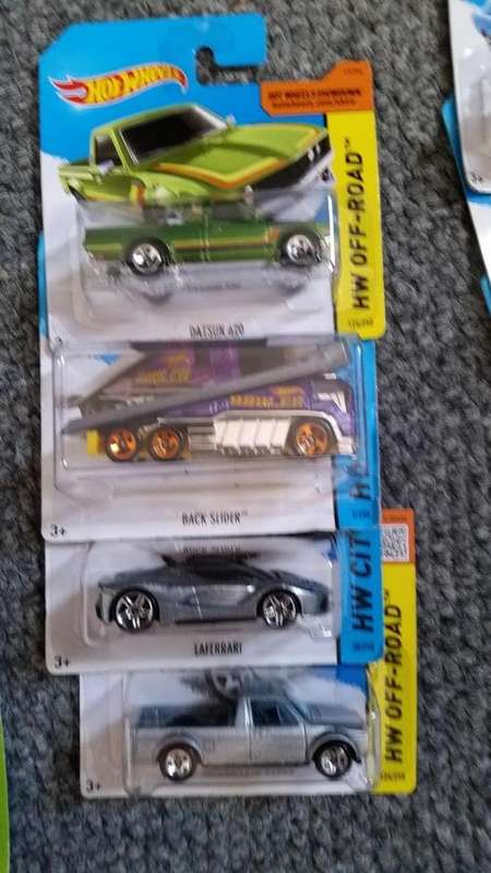 HOTWHEELS 13 - VW Caddy Silver, La Ferrari, Back Slider, Datsun 620
