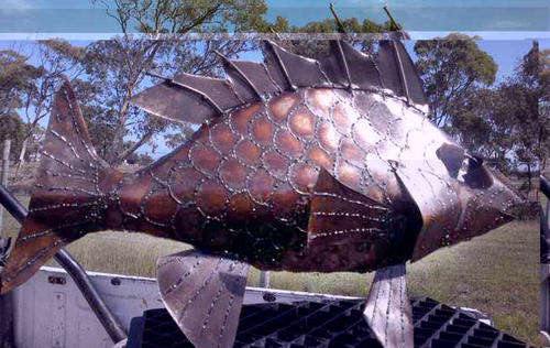 Metal Garden Ornament.  Fish Medium.