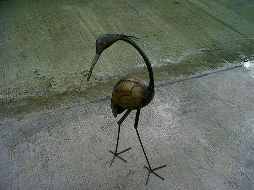 Metal Garden Ornament. Heron Bird. Large.