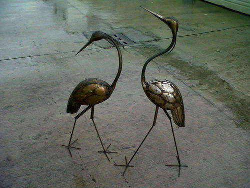Metal Garden Ornament. Heron Bird. Large.