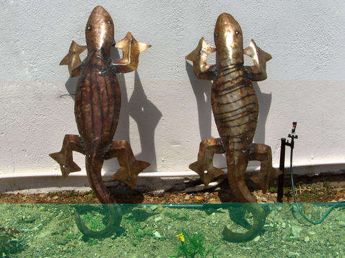 Metal Garden Ornament. Lizards. Large.