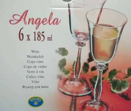 Set of Six (6)  Angela Crystal Wine Glasses from www.ClikKlik.com