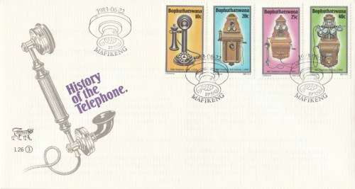BOP 1983-06-22 History of the Telephone (series 3) FDC 1.26 (100 000) [SACC R7]