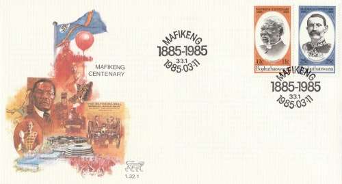 BOP 1985-03-11 Centenary of Mafeking FDC 1.32.1 (60 000) [SACC R3]