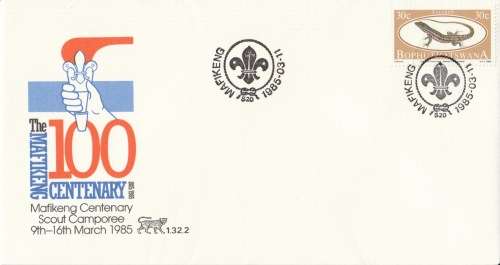 BOP 1985-03-11 Mafeking Centenary of Scouts FDC 1.32.2 Special [SACC R1]