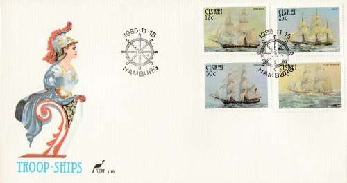 CIS 1985-11-15 Sail Troopships FDC 1.16 (63 000) [SACC R7]