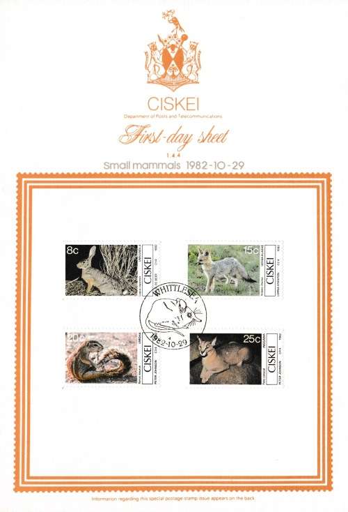 CIS 1982-10-29 Small Mammals Collectors Sheet 1.4.4 (60 000) [SACC R7]