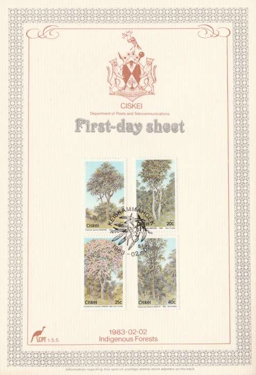 CIS 1983-02-02 Indigenous Trees Collectors Sheet 1.5.5 (50 000) [SACC R7]