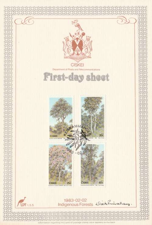 CIS 1983-02-02 Indigenous Trees *SIGNED BY ARTIST* Collectors Sheet 1.5.5 (50 000)