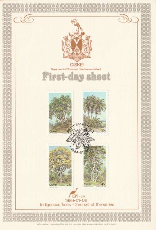 CIS 1984-01-06 Indigenous Trees (2nd Series) Collectors Sheet 1.9.9 (45 000) [SACC R7]