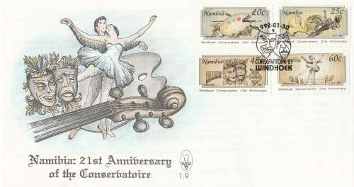 NAM 1992-01-30 21st Anniversary of Windhoek Conservatoire FDC 1.9 (50 000) [SACC R7]