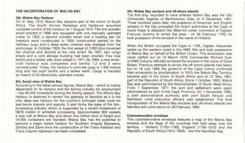 NAM 1994-03-01 Incorporation of Walvis Bay FDC 2.3 (32 000) [SACC R9]