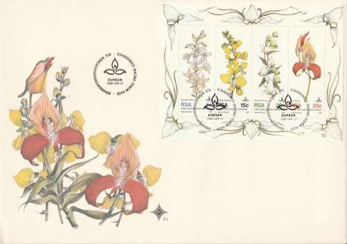 RSA 1981-09-11 Min Sheet - 10th World Orchid Conference FDC S8 [SACC R7]