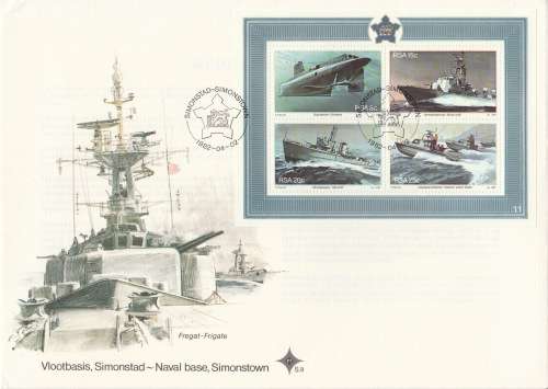 RSA 1982-04-02 Min Sheet - Anniversary of Simons Town SA Navy Base FDC S9 [SACC R7]
