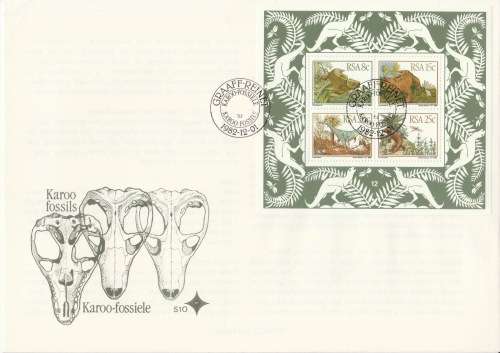 RSA 1982-12-01 Min Sheet - Prehistoric Animals FDC S10 [SACC R7]