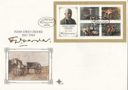 RSA 1985-02-22 Min Sheet - Paintings by Frans David Oerder FDC S13 [SACC R7]