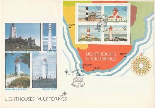RSA 1988-06-09 Min Sheet - Lighthouses FDC S14 [SACC R12]