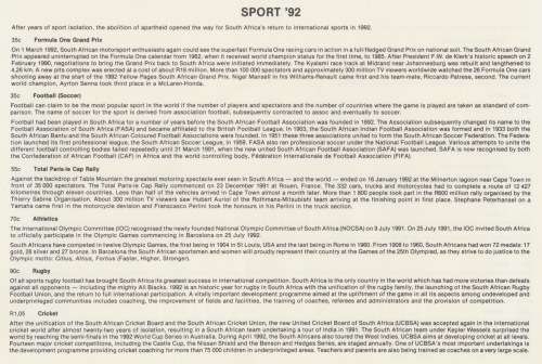 RSA 1992-07-24 Min Sheet - Sport FDC S17.1 [SACC R20]