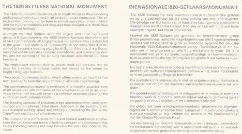RSA 1974-07-13 Inauguration of the British Settlers Monument FDC 38 (47 477) with SACC 356
