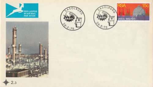 RSA 1975-02-26 25th Anniversary of SASOL FDC 2.3 (52 443) [SACC R5]